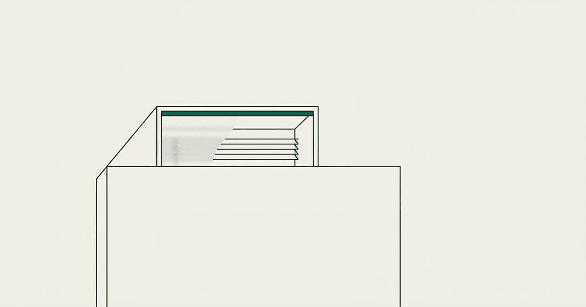 Line-art of an opaque vault with a small verdigris glass viewport revealing only a sliver of what is inside